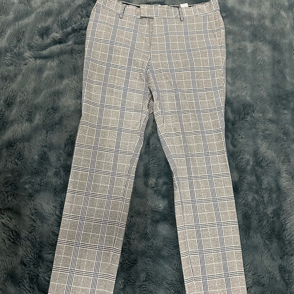 Topman Gray Plaid Dress Pants